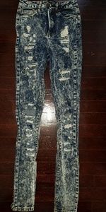 Acid Wash High Waist Skinny Jeans